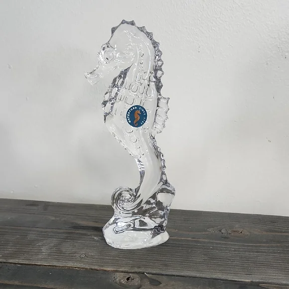 Waterford Crystal Seahorse with Blue Accent - Picture 1 of 7